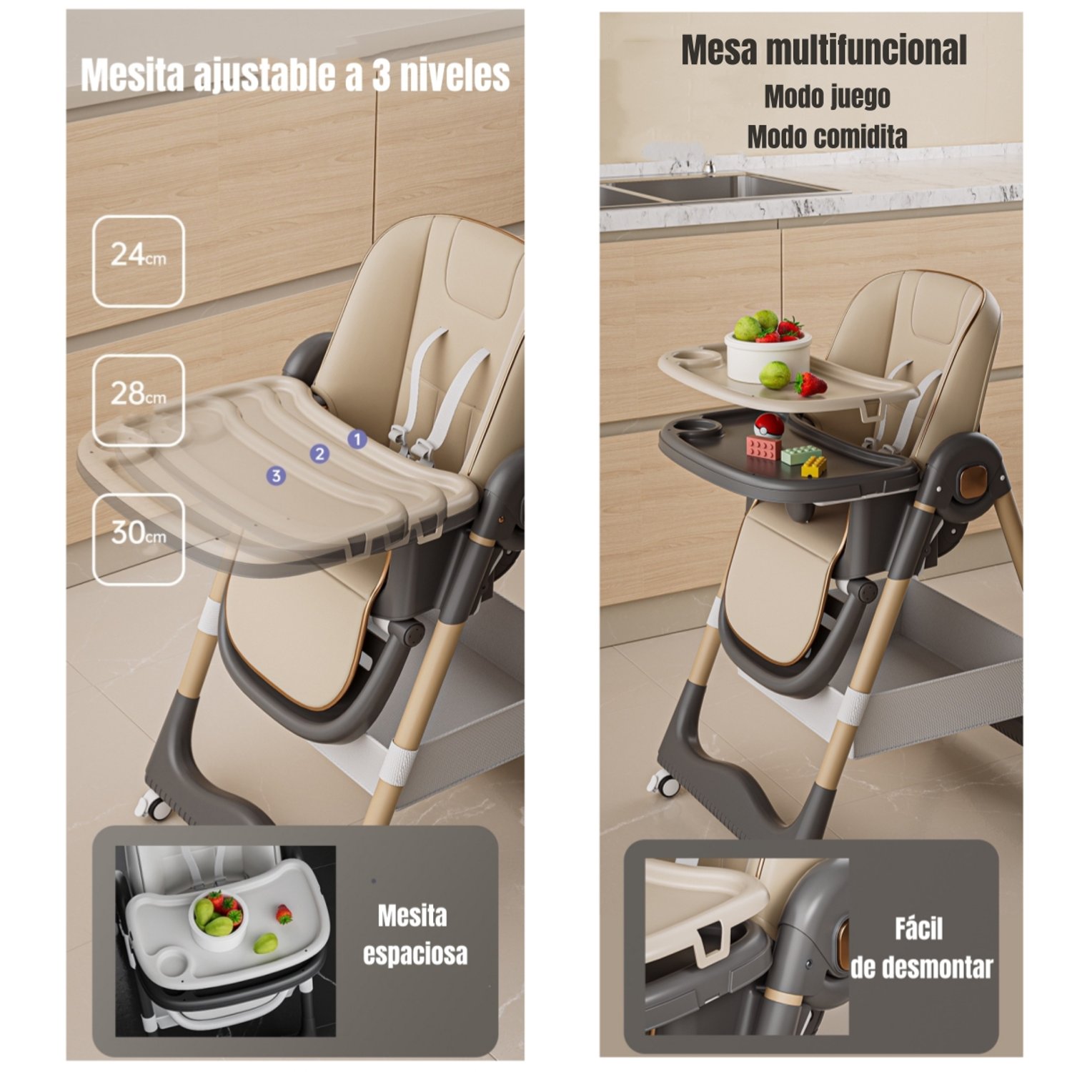 Silla De Comer Reclinable Plegable