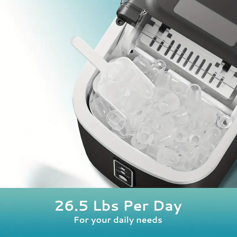Máquina para hacer hielo en encimera, máquina para hacer hielo NG de 34 lb más máquina para hacer hielo tipo bala de 26 lb, trituradora de hielo masticable suave portátil para el hogar/cocina/camping/RV