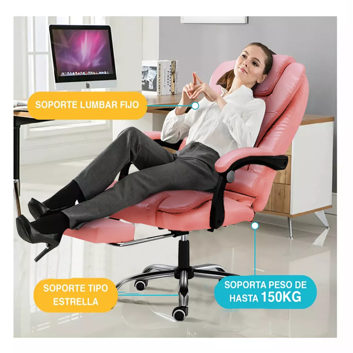 Silla De Escritorio Ergonómica HM26 Negra