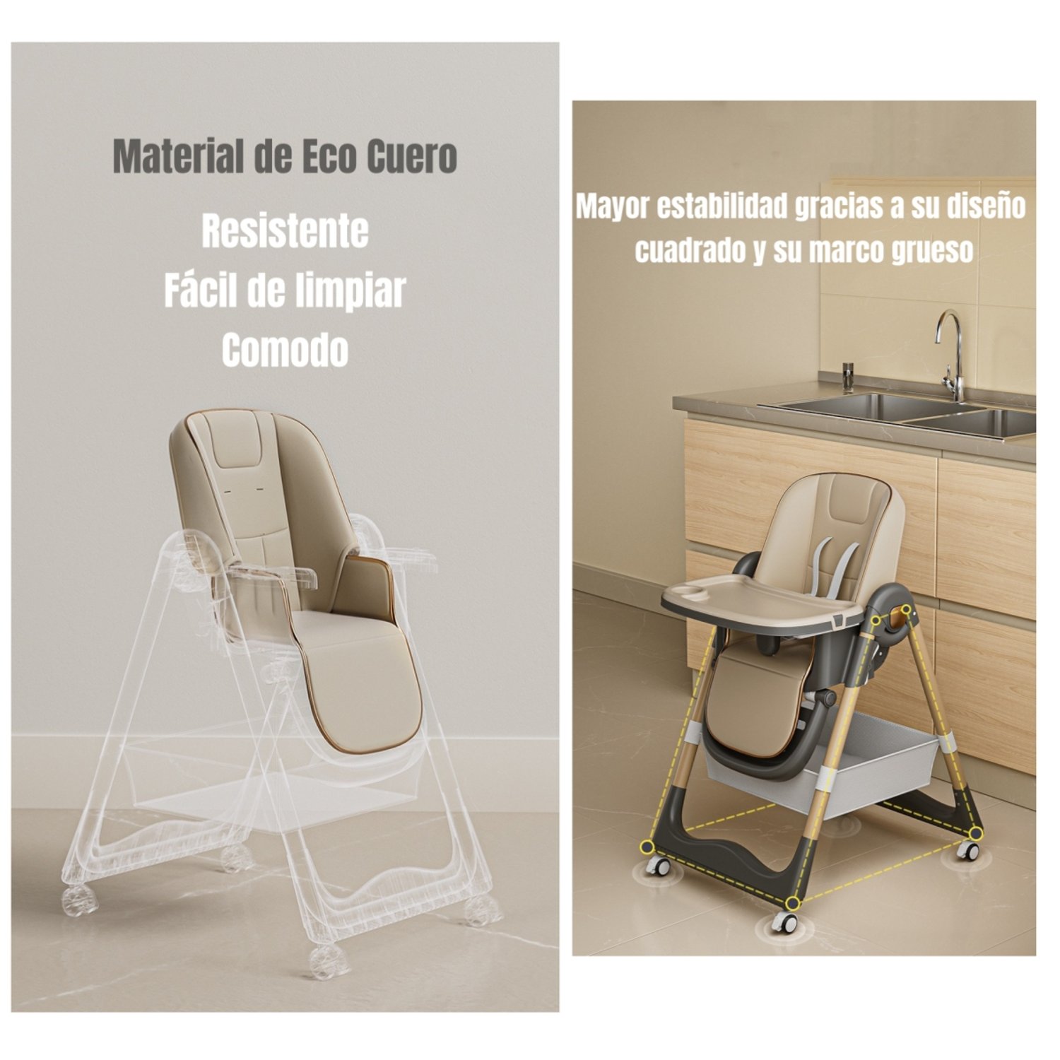 Silla De Comer Reclinable Plegable