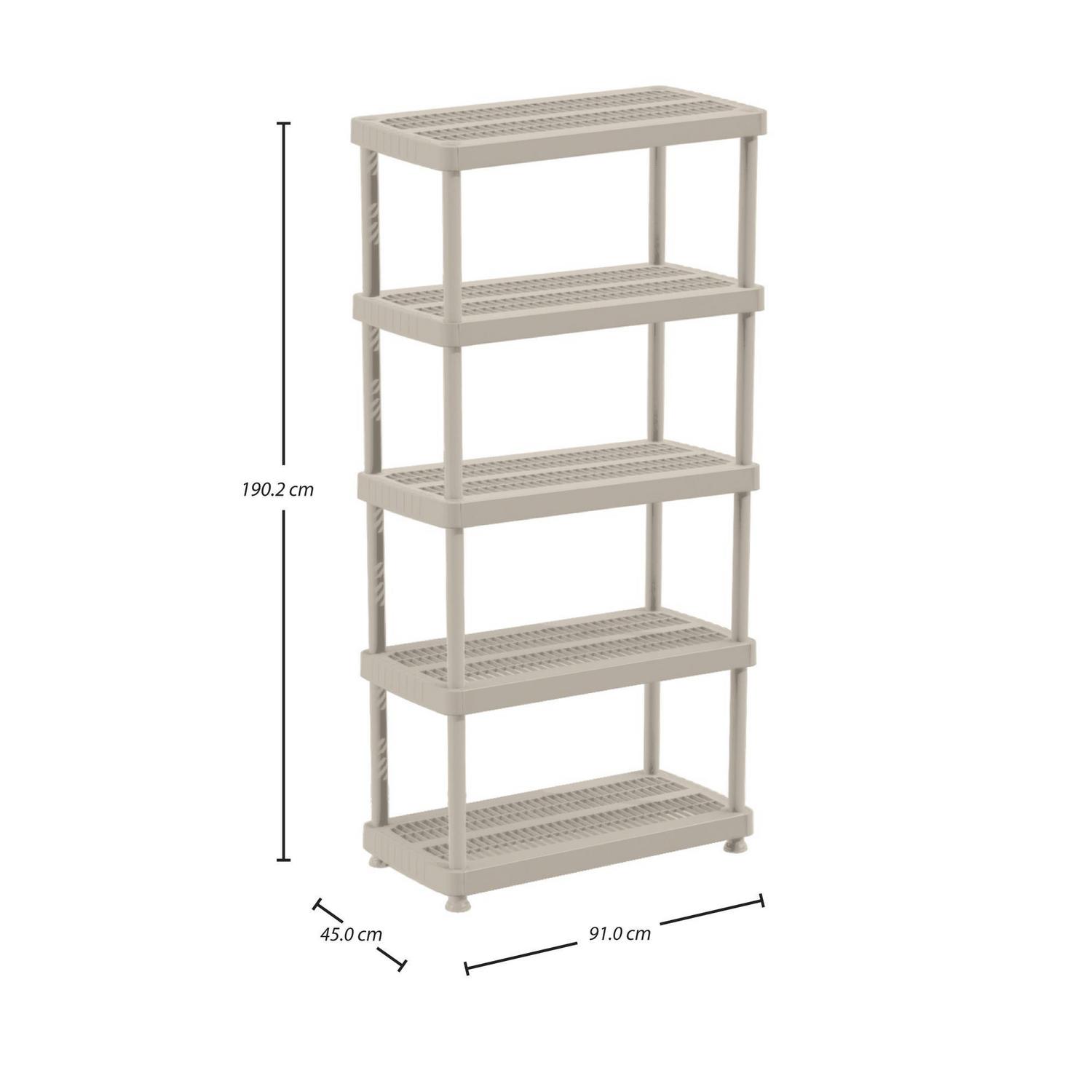Estante 91x48x186 cm 5 repisas plástico