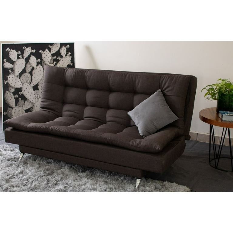 Sofá Cama M & E MUEBLES Carmen Chocolate Matrimonial 3 Posiciones