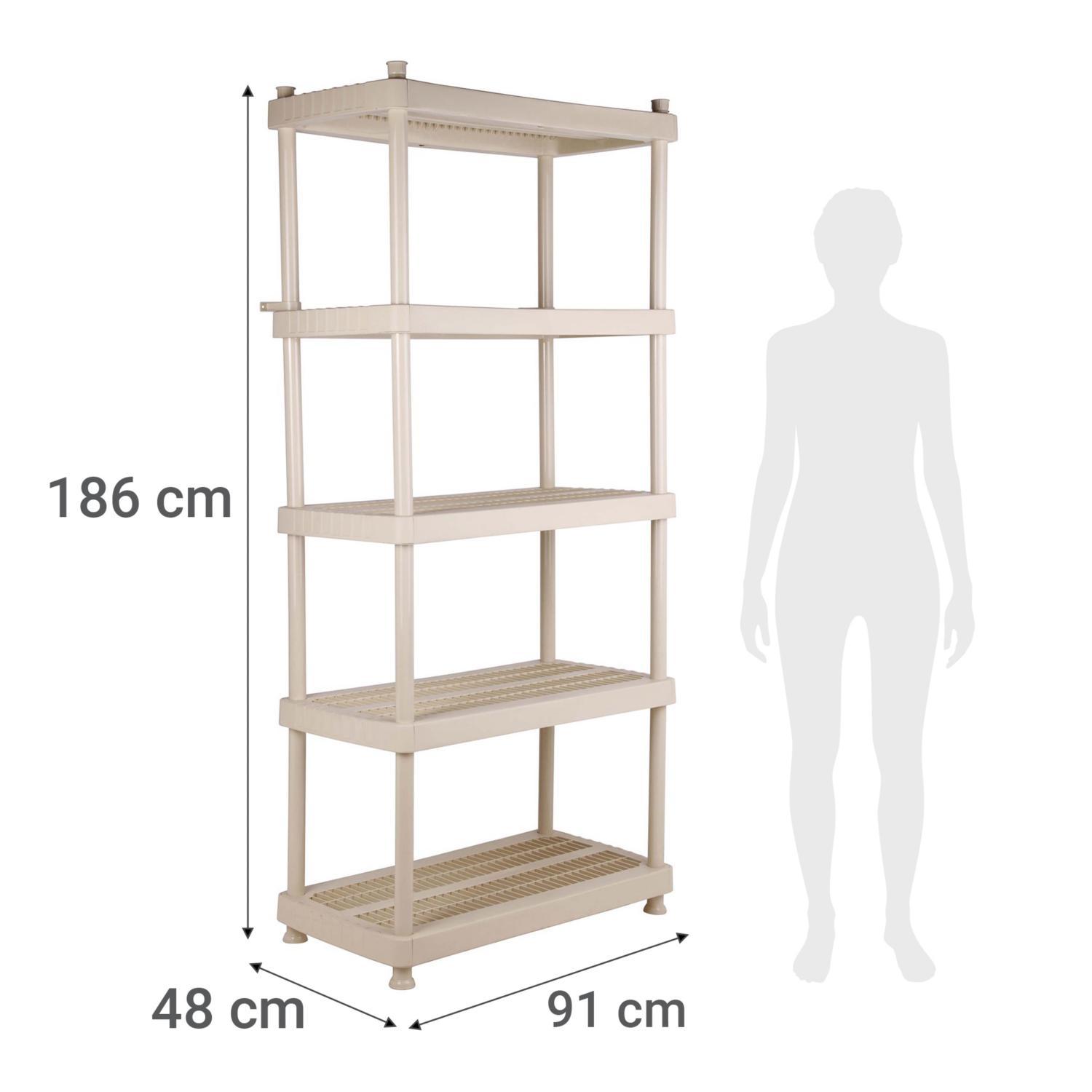 Estante 91x48x186 cm 5 repisas plástico
