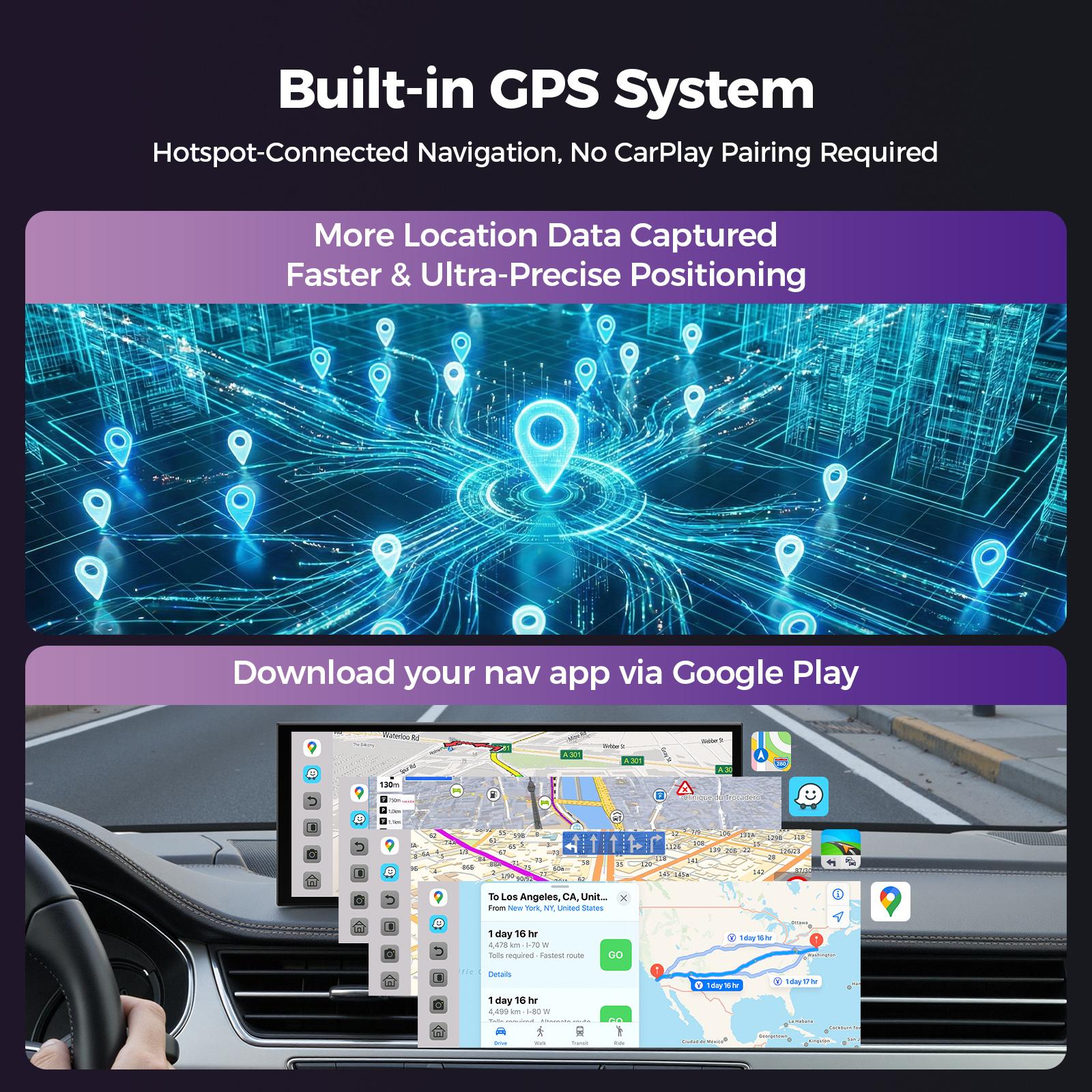 Pantalla para coche de 11" con IA: Gemini + GPS sin conexión + Apps | No solo CarPlay — Android 15 abierto (4 GB + 64 GB)