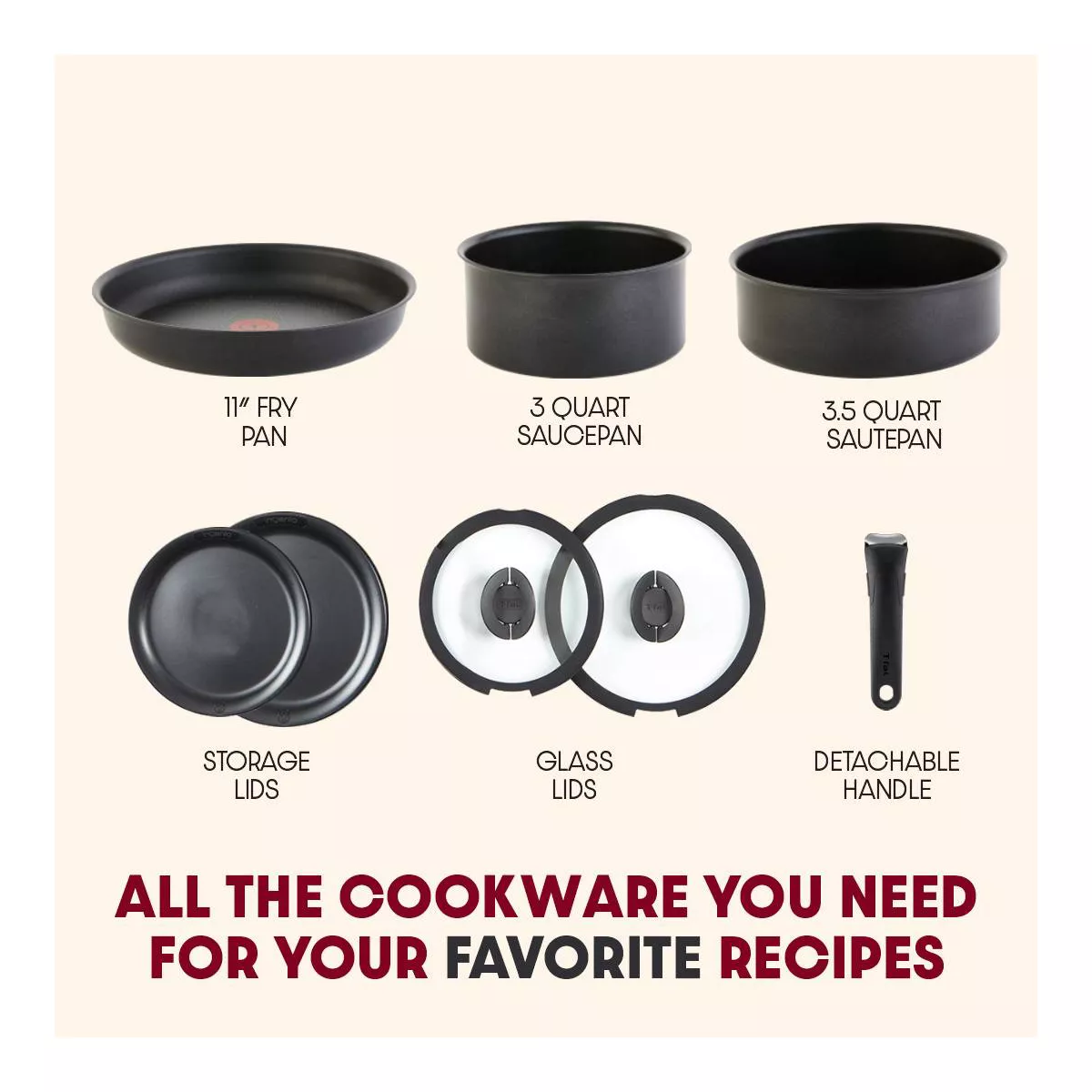 Juego de utensilios de cocina antiadherentes Ingenio Expertise de 14 piezas