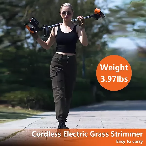 Cordless String Weed Tiller Cultivator, Trimmer & Edger with Battery and Charger