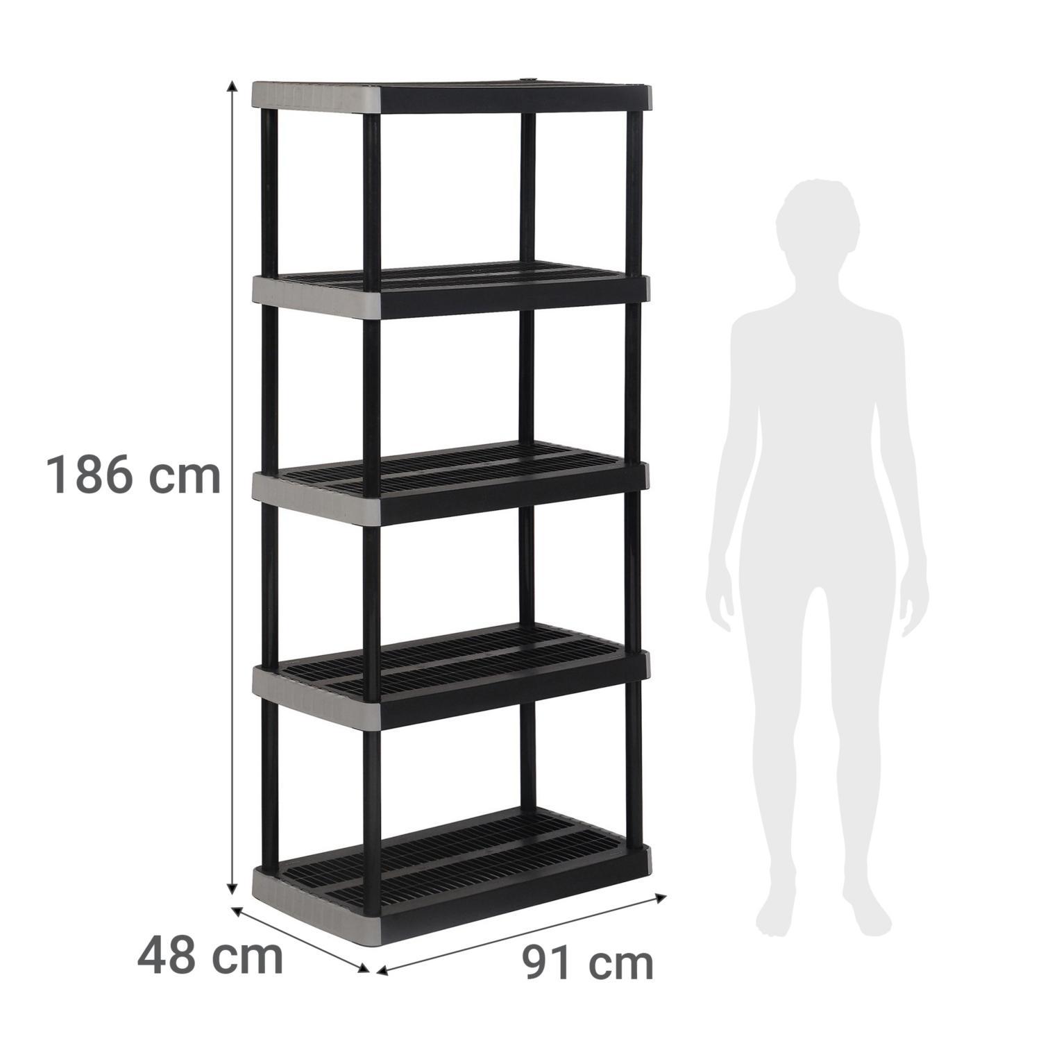Estante 91x48x186 cm 5 repisas plástico
