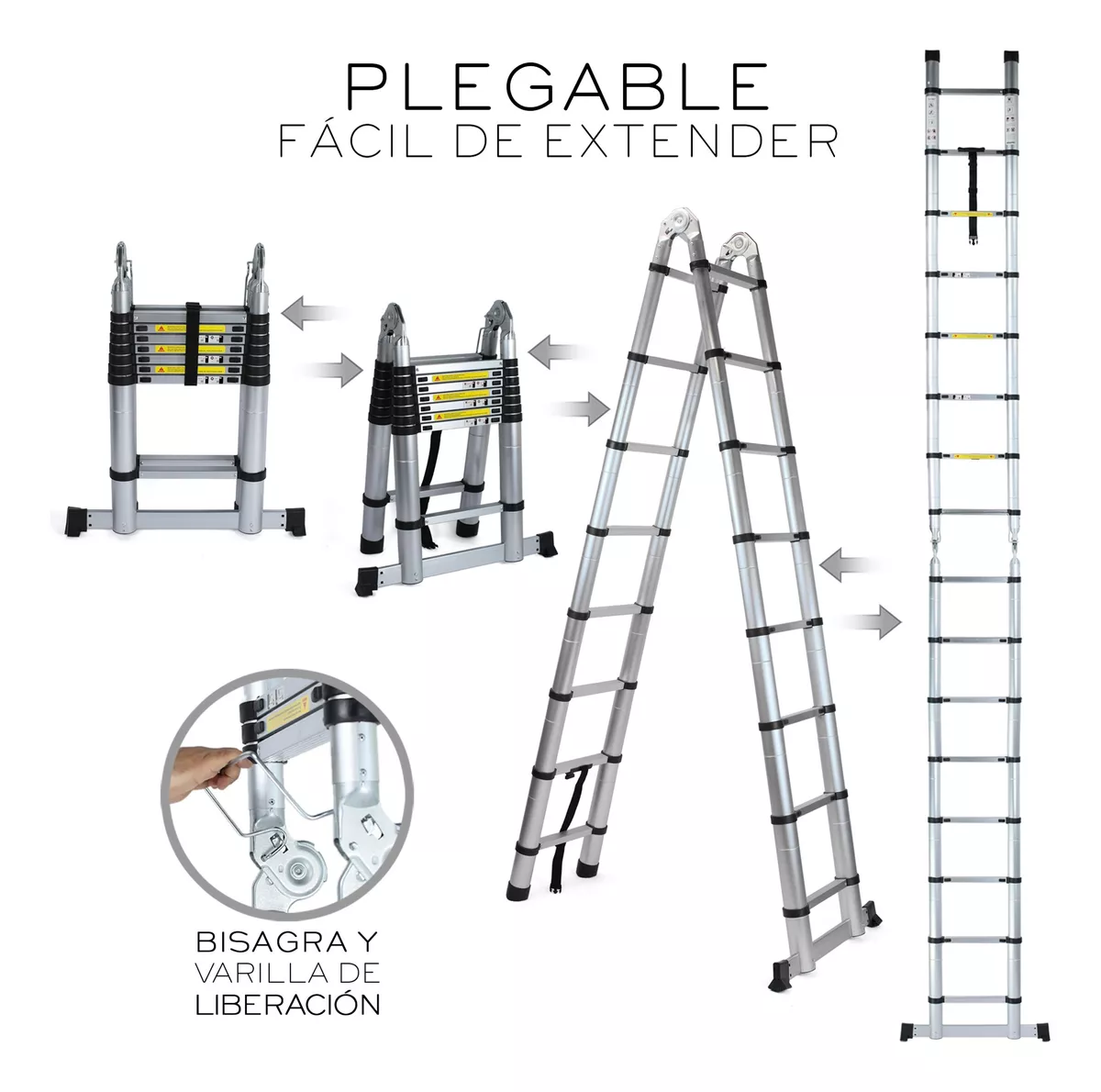 Escalera Telescopica De 5 Metros Tipo Tijera