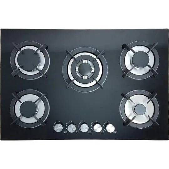 Parrilla de Gas Empotrable 5 Quemadores De Gas Cristal Templado Empotrable Grueso Estufas Empotrables Hogar Cocina Gas Natural o Gas LP Estufa de Mesa Parrillas