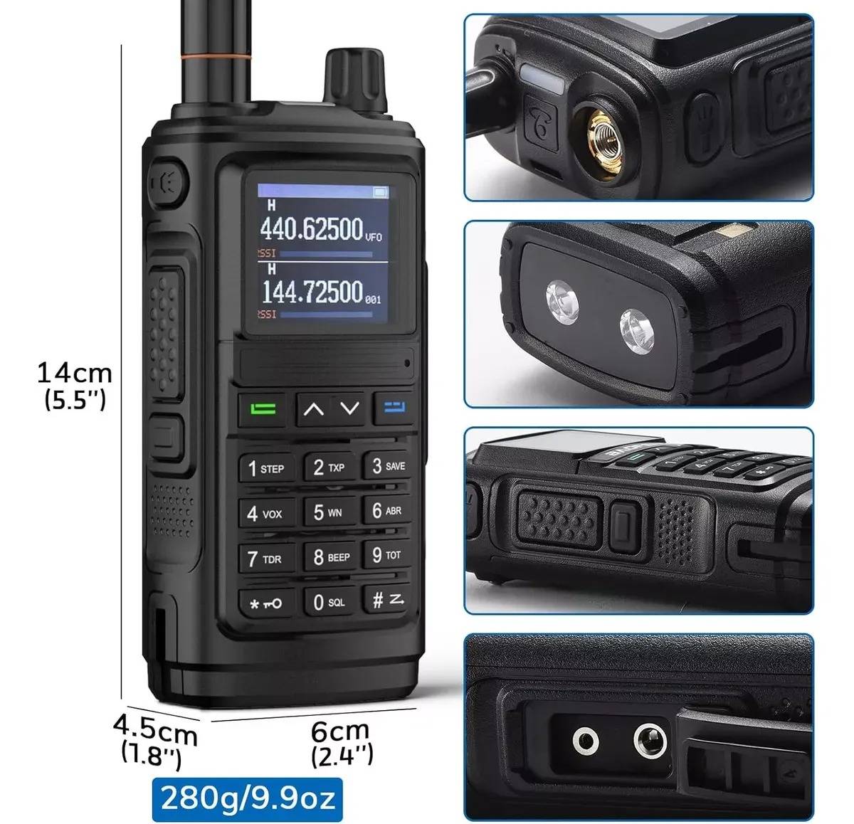 2 Pack Radio Bidireccional UV-17R, Doble Banda 144-148/420-450mhz Batería De Iones De Litio De 1800 Mah