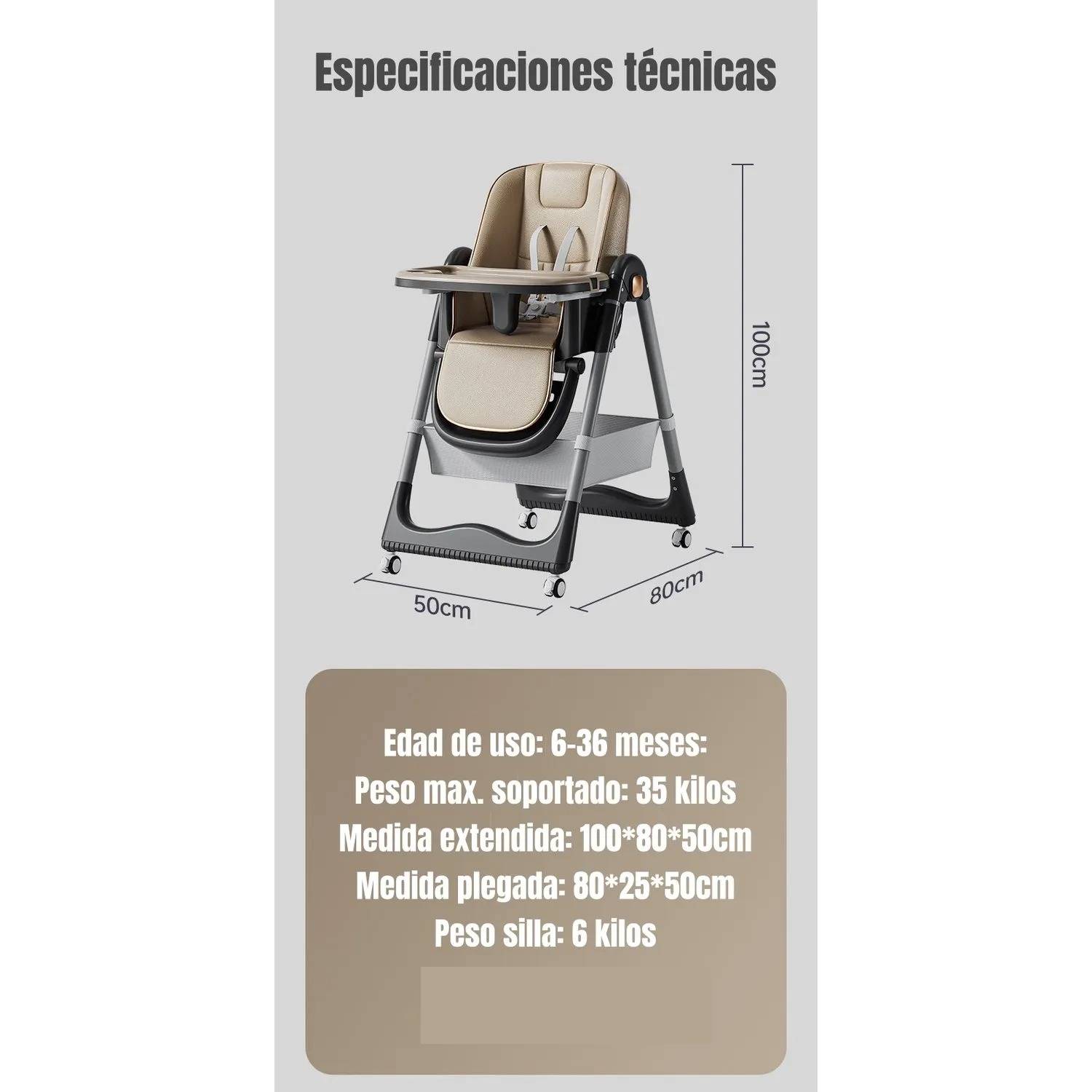 Silla De Comer Reclinable Plegable