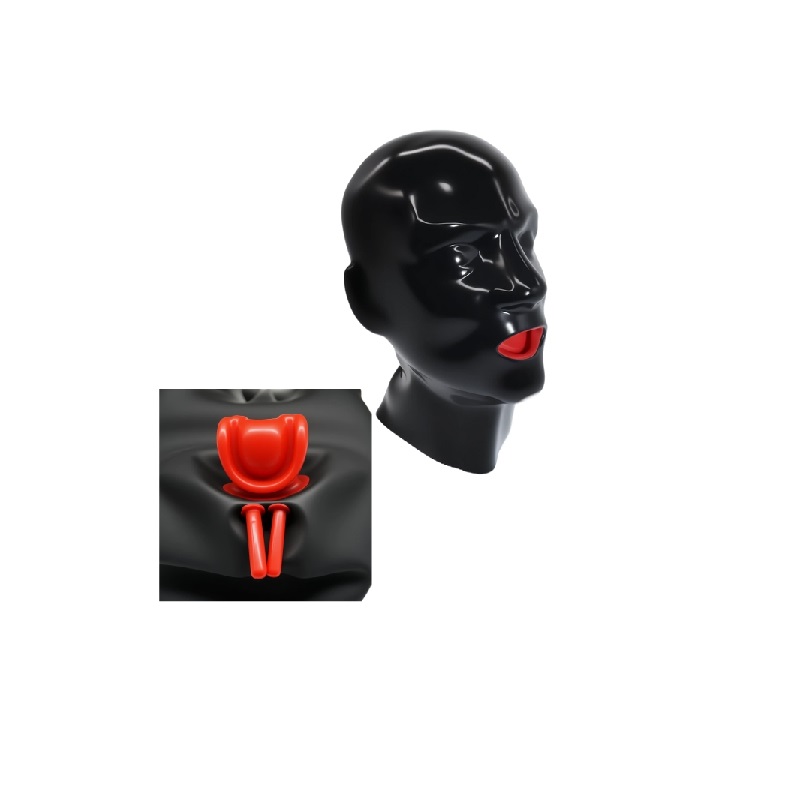 Latex Men's Headgear With Braces And Nasal Tubes
