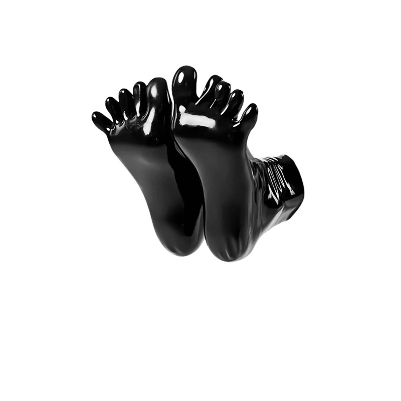 Latex Short Socks With Toes