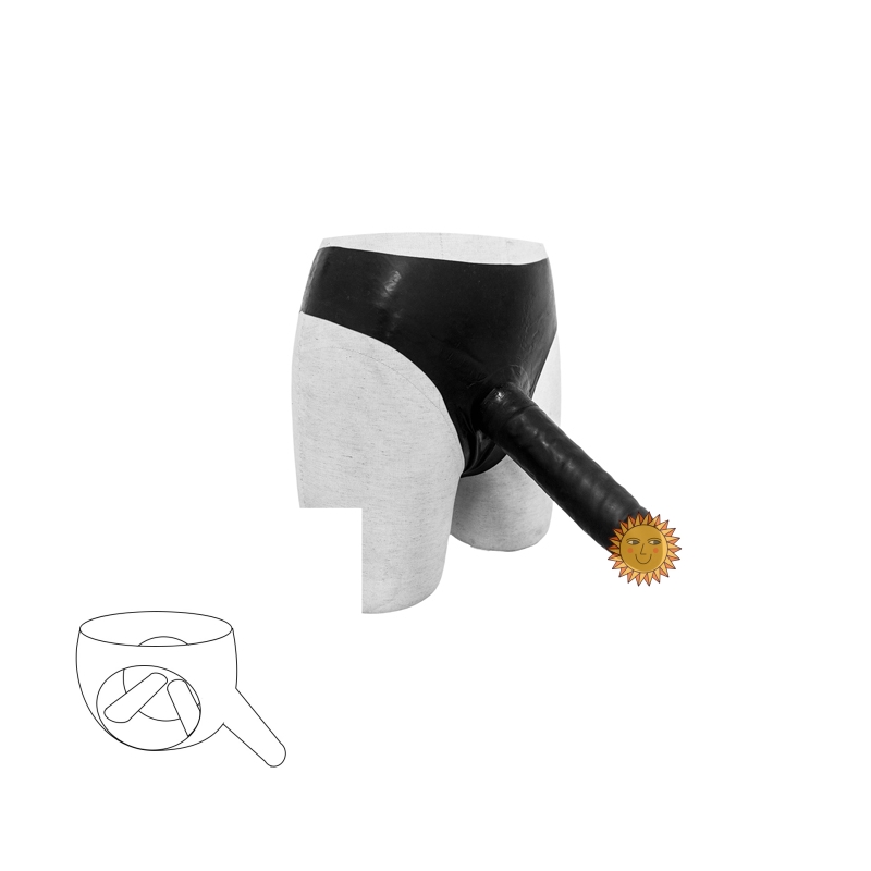 Latex Underpants WithThree Penis/ Dildos(NO. 9689)