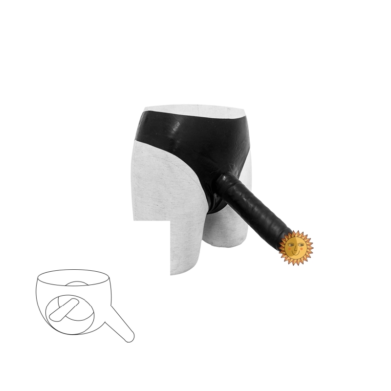 Latex Underpants With Two Penis/ Dildos (NO. 9691)