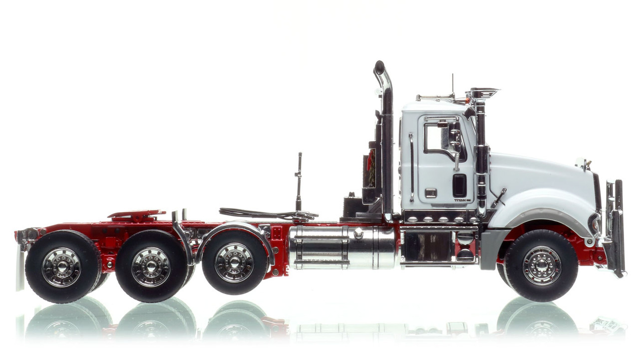 Mack Titan Tri-axle Tractor - White over Red