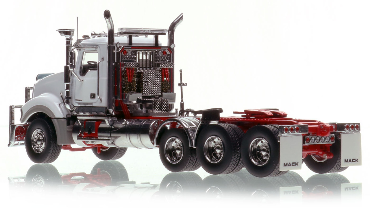 Mack Titan Tri-axle Tractor - White over Red