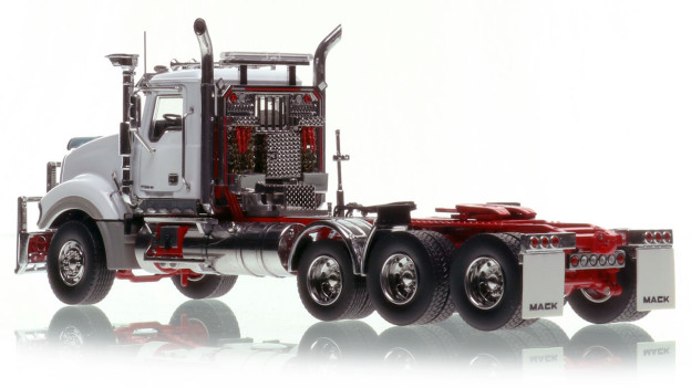 Mack Titan Tri-axle Tractor - White over Red