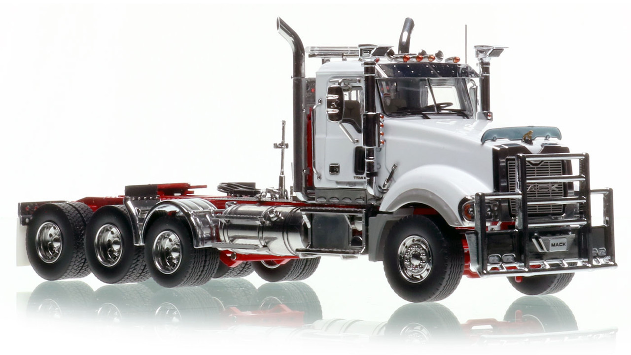 Mack Titan Tri-axle Tractor - White over Red