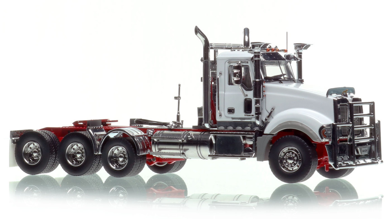 Mack Titan Tri-axle Tractor - White over Red