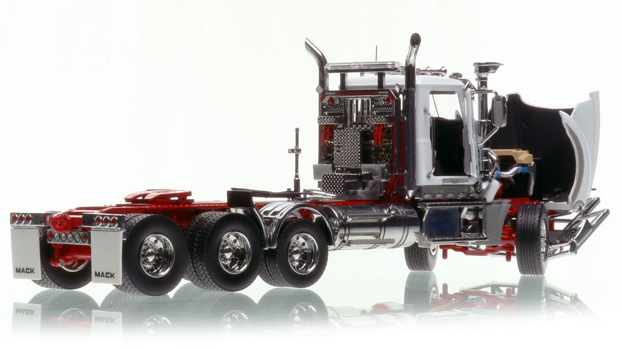 Mack Titan Tri-axle Tractor - White over Red