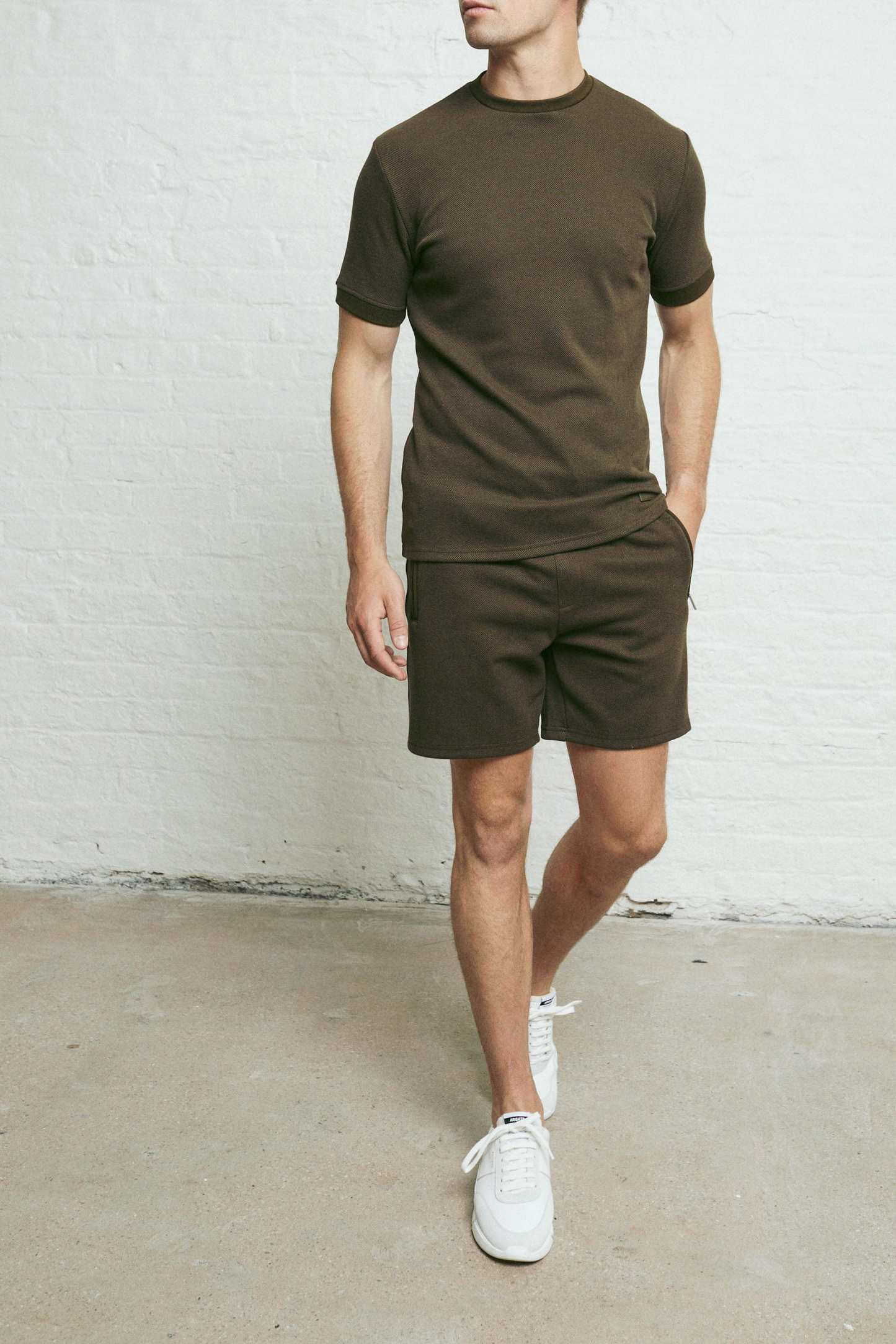 Textured Shorts - Burnt Olive