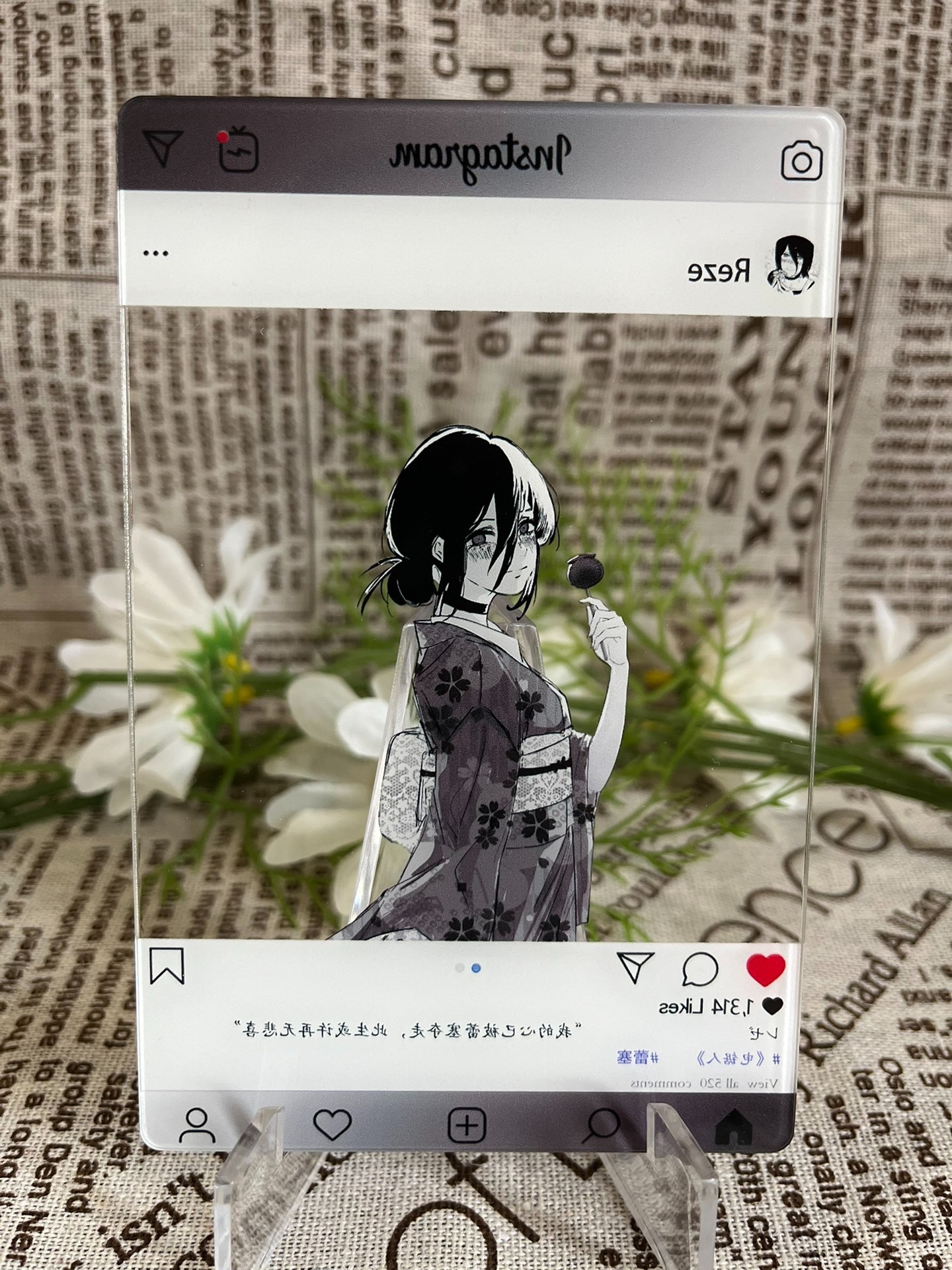 RESE × DENJI ACRYLIC DISPLAY CARD (INS STYLE) | CHAINSAW MAN-Uraldept Trendy Clothing Store