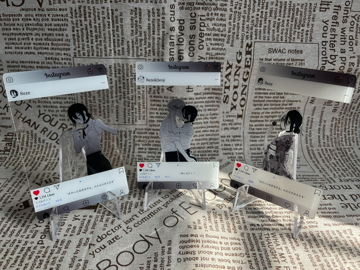 RESE × DENJI ACRYLIC DISPLAY CARD (INS STYLE) | CHAINSAW MAN-Uraldept Trendy Clothing Store