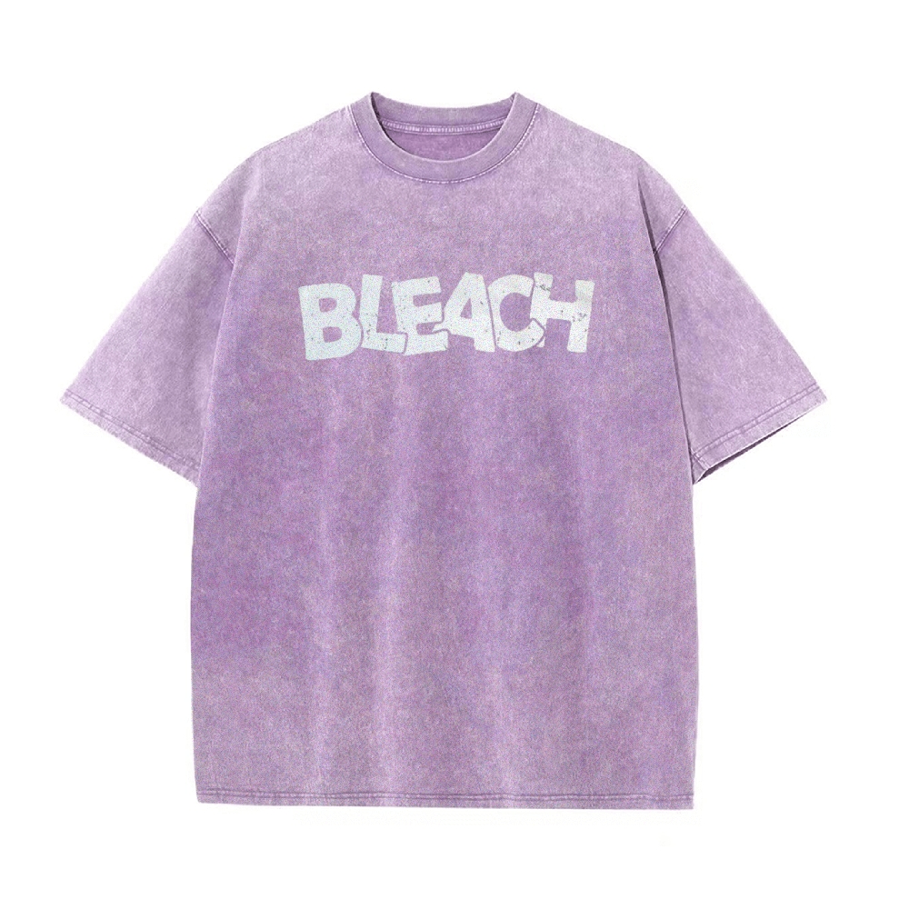 Vintage Unisex-Adult Oversized Washed Cotton T-Shirt Graphic BLEACH - Shinigami T-shirt-Uraldept Trendy Clothing Store