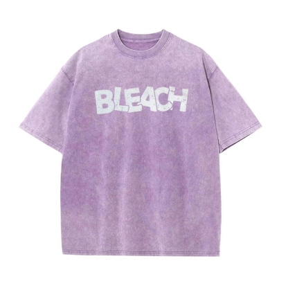 Vintage Unisex-Adult Oversized Washed Cotton T-Shirt Graphic BLEACH - Shinigami T-shirt-Uraldept Trendy Clothing Store