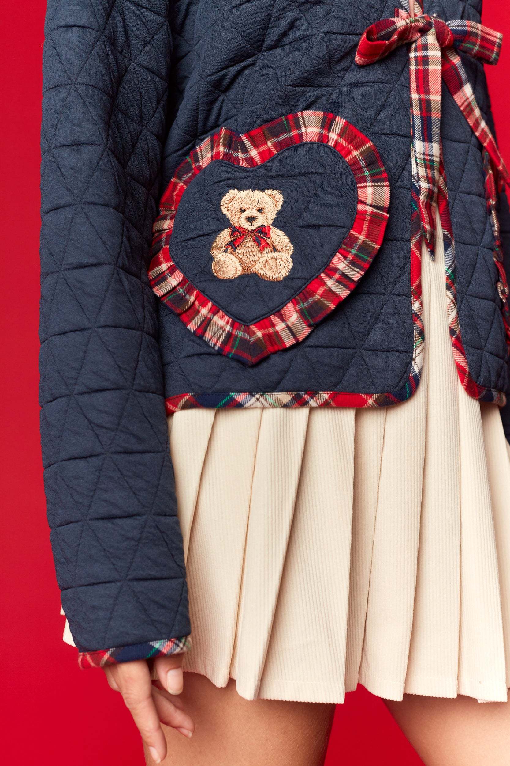 Navy Holiday Bear Jacket (PREORDER) est ship Nov 26th-LL Trendy Clothing Store