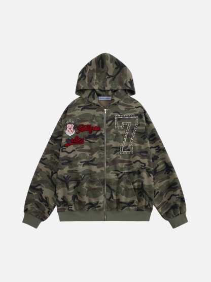 Aelfric Eden Boxy Camo Zip Up Hoodie-LL Trendy Clothing Store