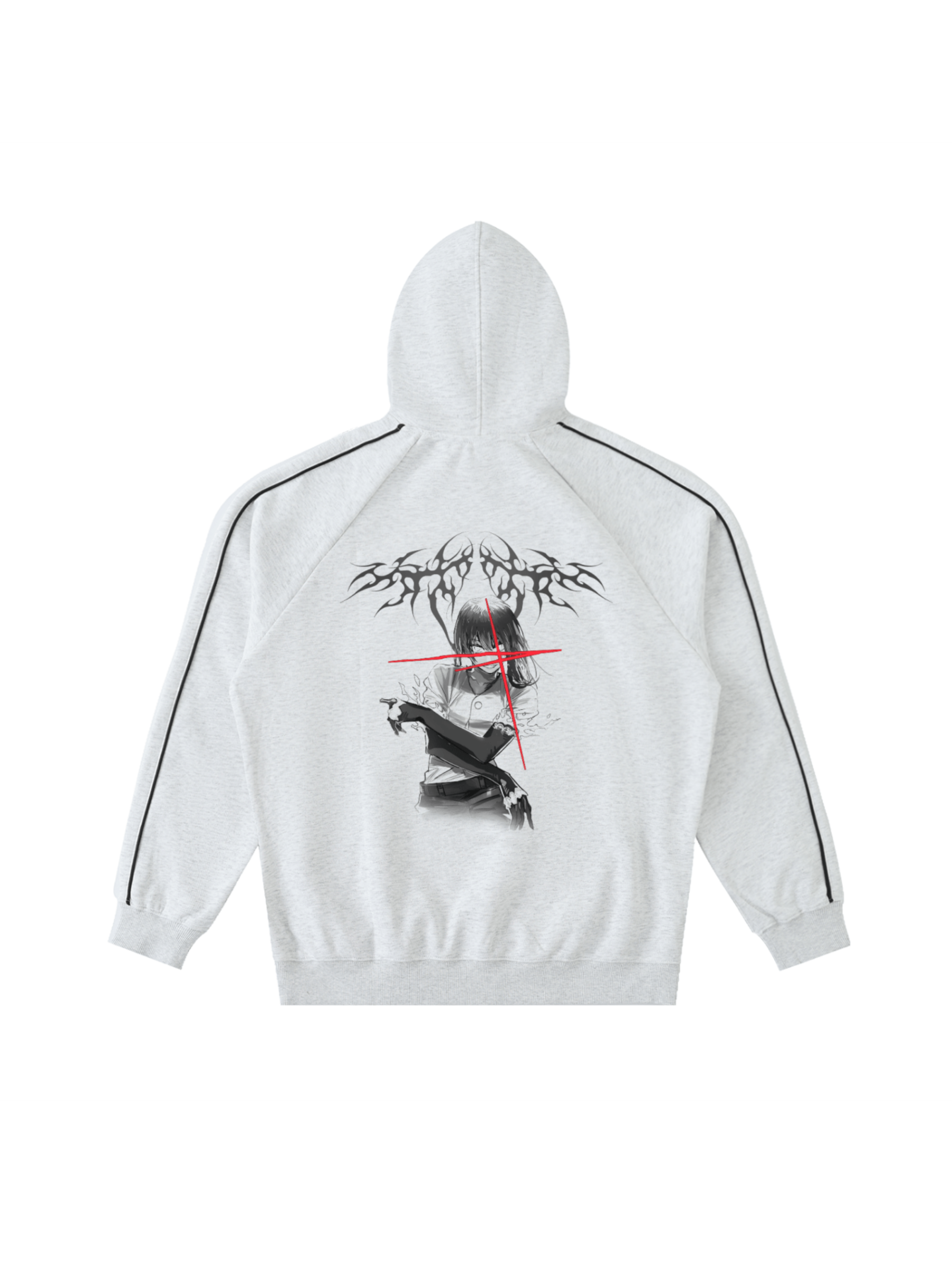 CROSSFIRE STRIPED HOODIE | CHAINSAW MAN-Uraldept Trendy Clothing Store