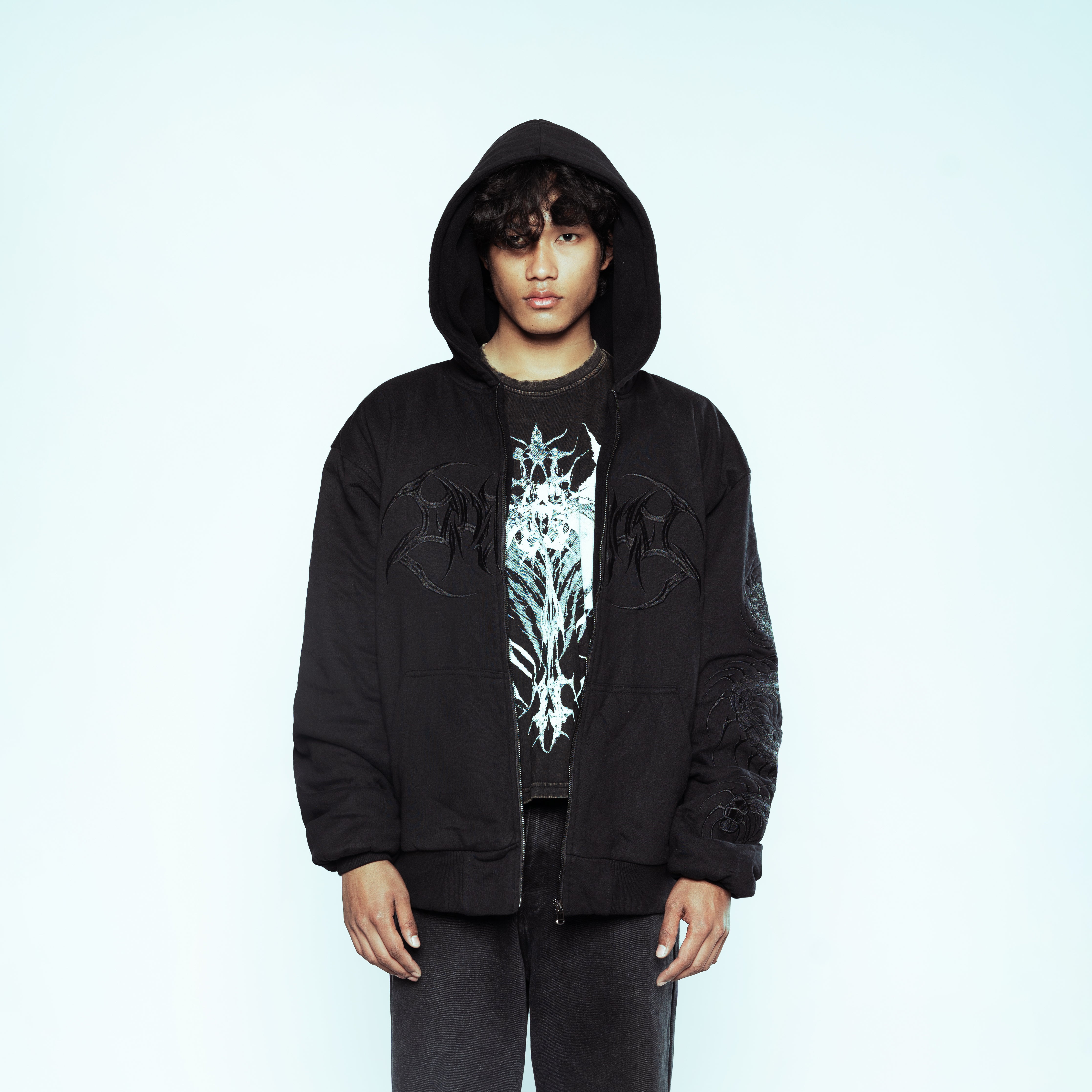 Reincarnate Black Zipup-Uraldept Trendy Clothing Store