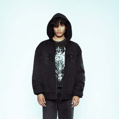 Reincarnate Black Zipup-Uraldept Trendy Clothing Store