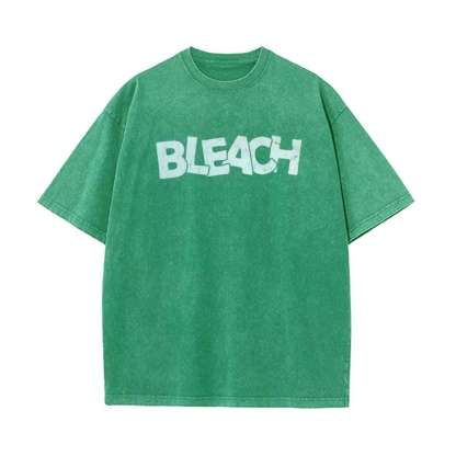 Vintage Unisex-Adult Oversized Washed Cotton T-Shirt Graphic BLEACH - Shinigami T-shirt-Uraldept Trendy Clothing Store