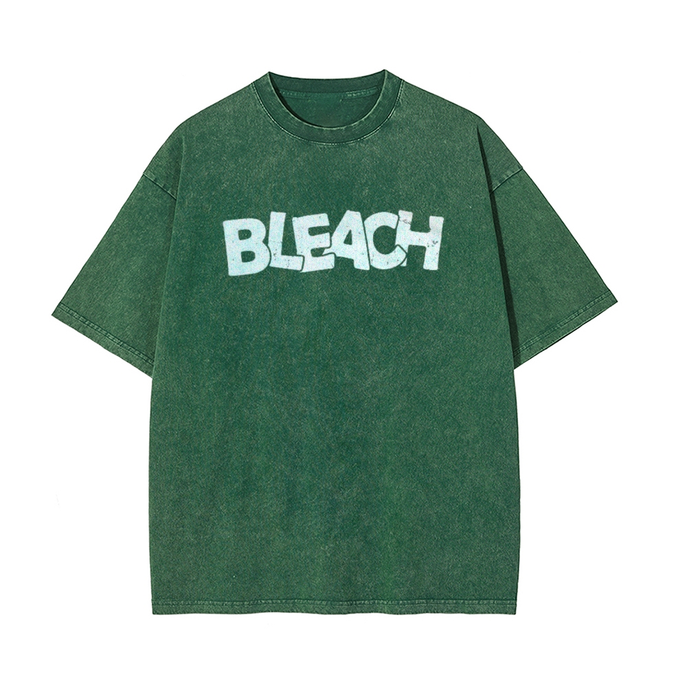 Vintage Unisex-Adult Oversized Washed Cotton T-Shirt Graphic BLEACH - Shinigami T-shirt-Uraldept Trendy Clothing Store
