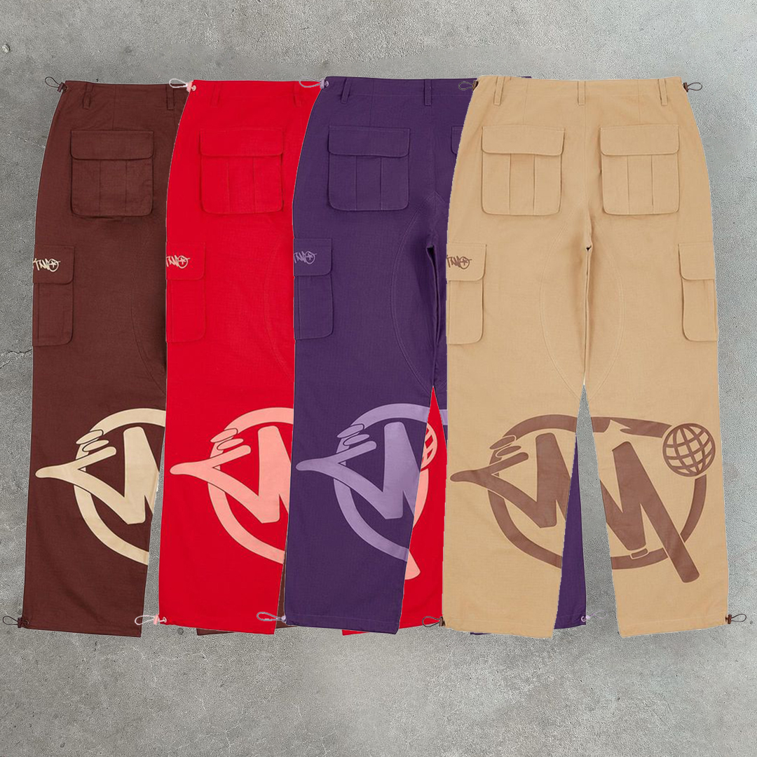 Hip-hop fashion brand retro street print elastic neutral pants-Uraldept Trendy Clothing Store