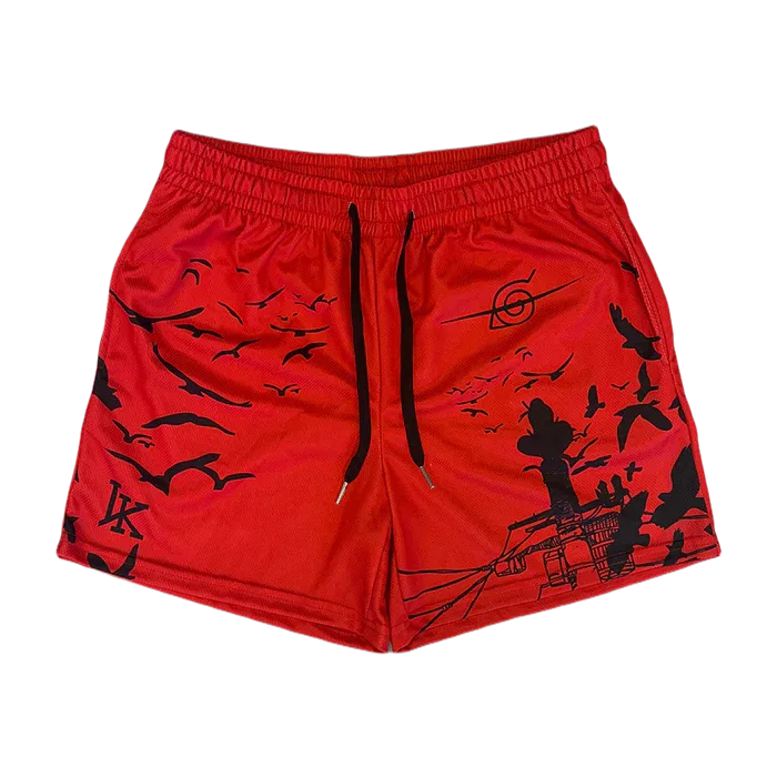 Anbu Captain Shorts - Red - NARUTO-Uraldept Trendy Clothing Store