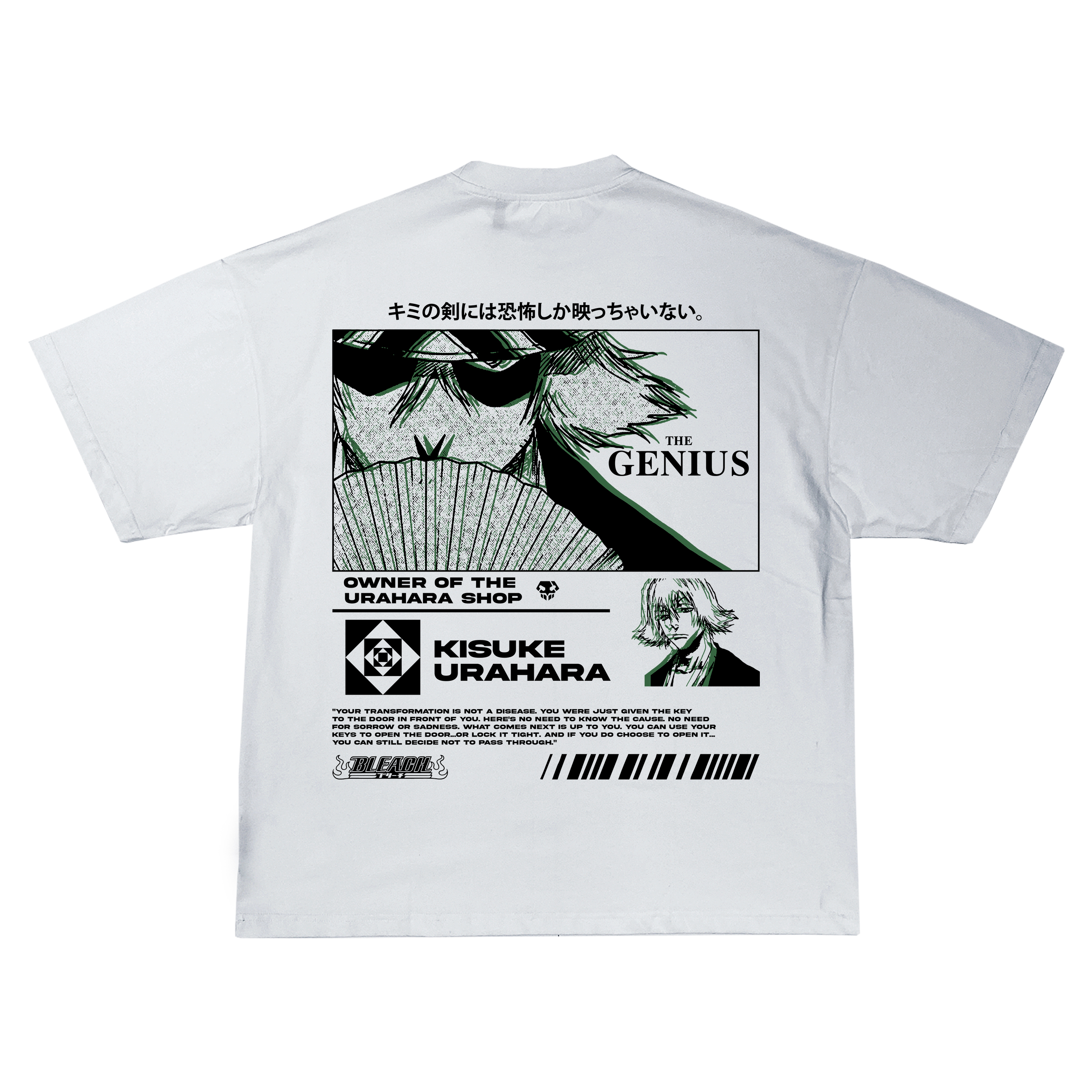 Kisuke Uruhara Bleach | White T-Shirt TYBW-Uraldept Trendy Clothing Store