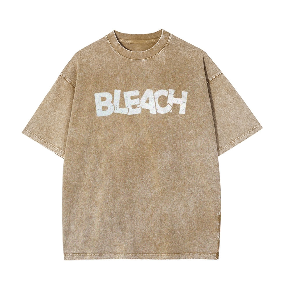Vintage Unisex-Adult Oversized Washed Cotton T-Shirt Graphic BLEACH - Shinigami T-shirt-Uraldept Trendy Clothing Store