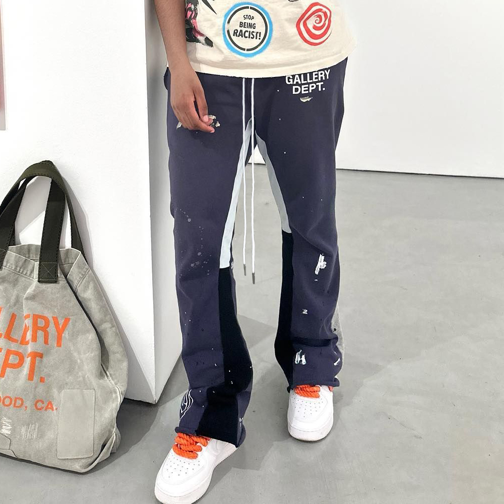 Letters Print Drawstring Flared Trousers-Uraldept Trendy Clothing Store