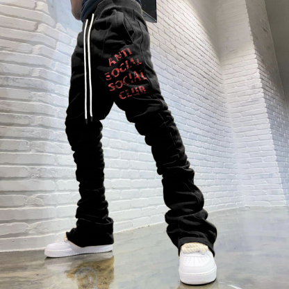 Fashion personality letter print casual trousers-LL Trendy Clothing Store