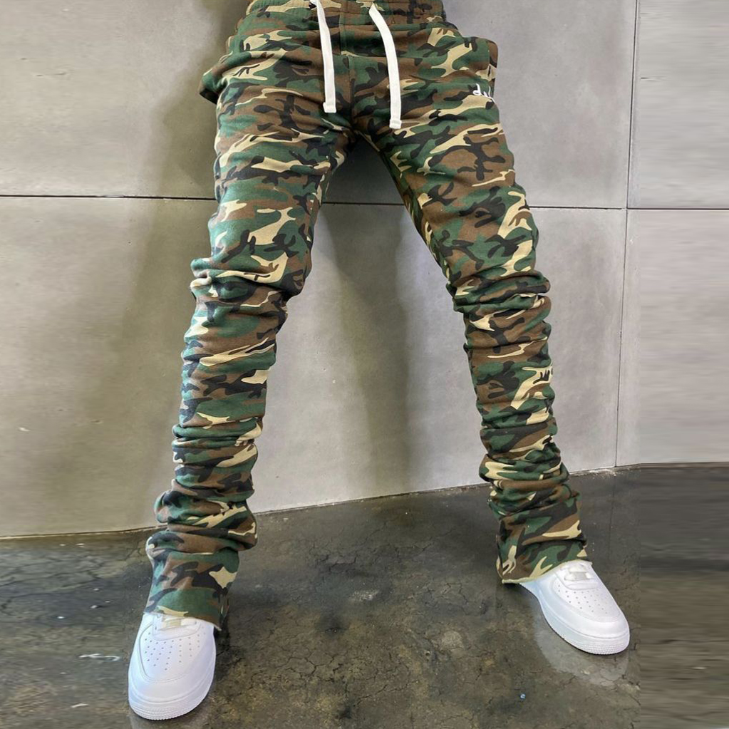 Personalized street style fashion loose camouflage pants-Uraldept Trendy Clothing Store