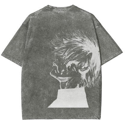 Tokyo Ghoul Kaneki Ken Streetwear Washed Vintage Tee-Uraldept Trendy Clothing Store