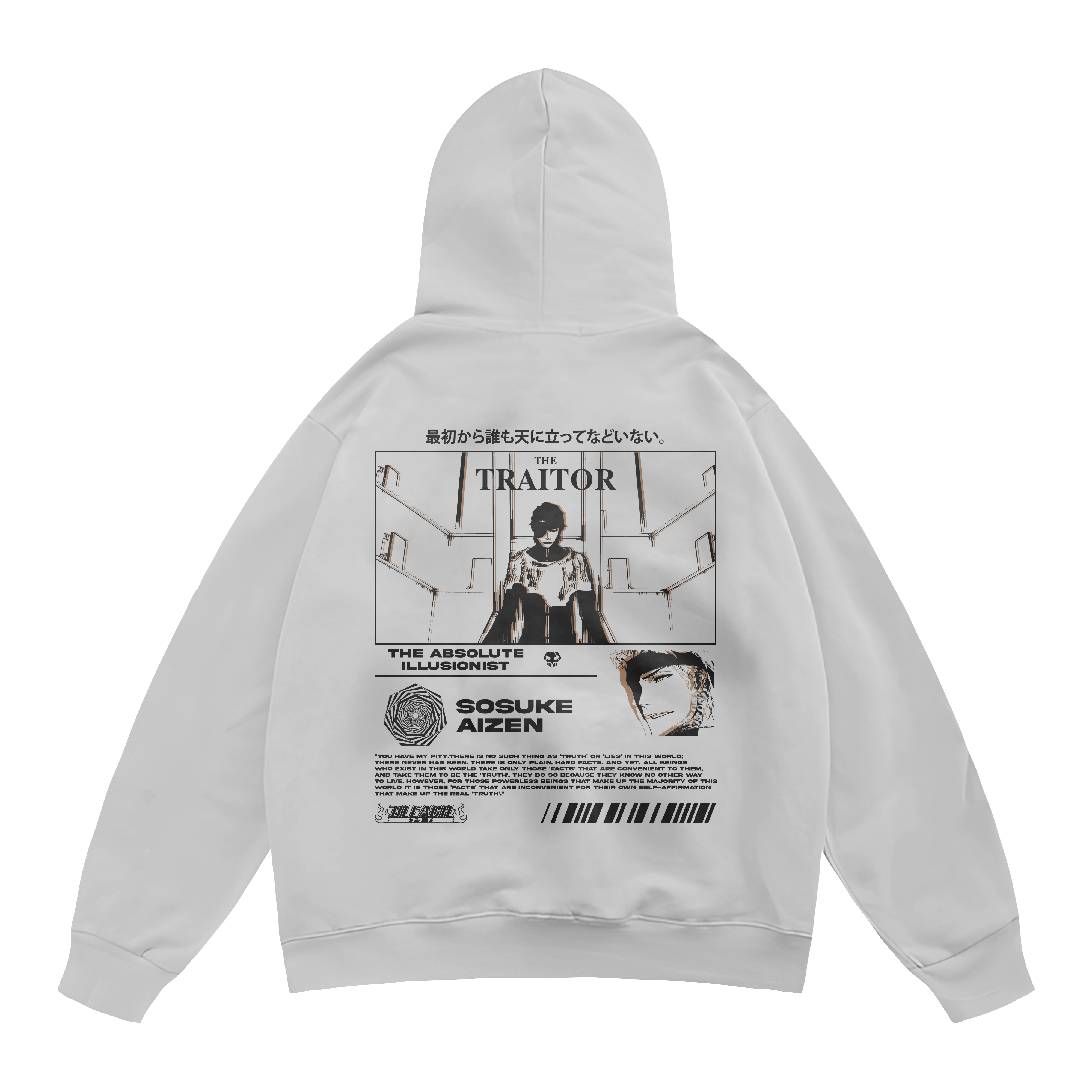 Sosuke Aizen Bleach | White Hoodie TYBW-Uraldept Trendy Clothing Store
