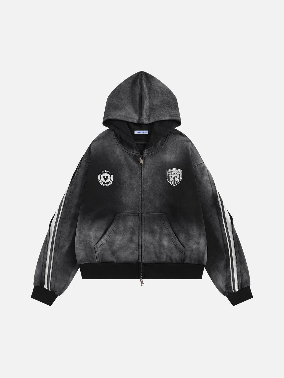 Aelfric Eden Boxy fit 77 Stripe Zip Hoodie – Acid Wash-LL Trendy Clothing Store