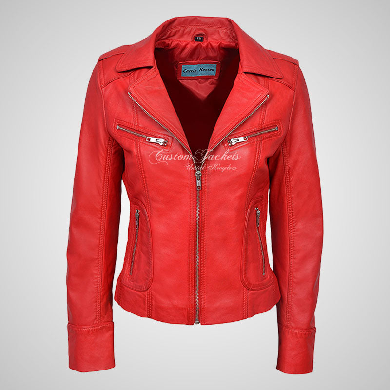 BLAZE Leather Biker Leather Jacket For Women Soft Lambskin Leather-LL Trendy Clothing Store