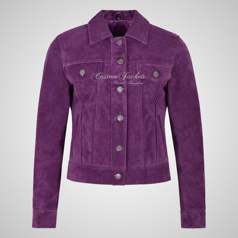 CHLOE Women's TRUCKER Style Soft Suede Jacket Leather Shacket-LL Trendy Clothing Store