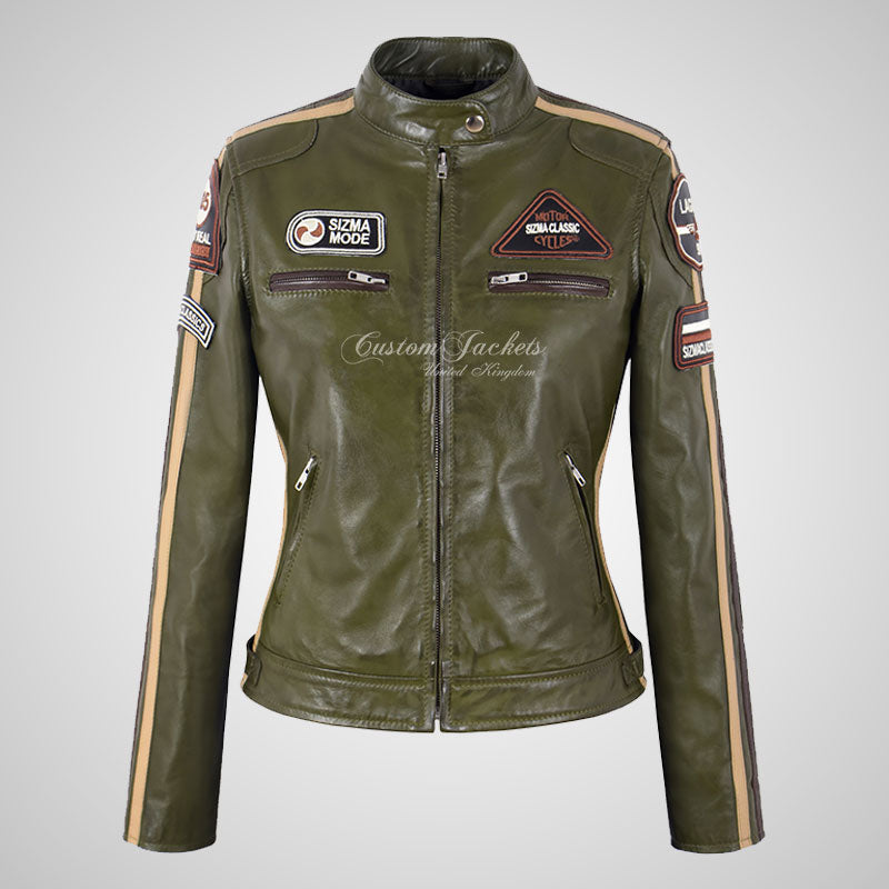 LDS SIZMA Leather Biker Jacket for Women-LL Trendy Clothing Store